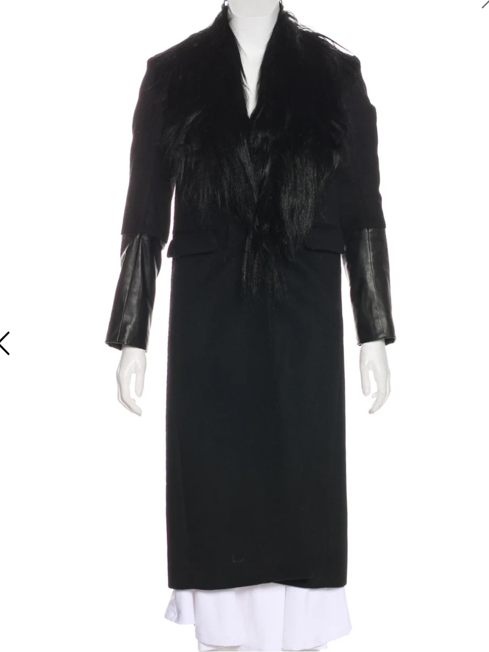 Rag & Bone Scalpel Fur-Trimmed Coat Size S